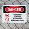 Signmission Lead Paint Removal Authorized Danger Sign, Plastic, 10in W x 7in L, 2PK OS-2PACK-DS-P-710-L-1916 - alternate 5
